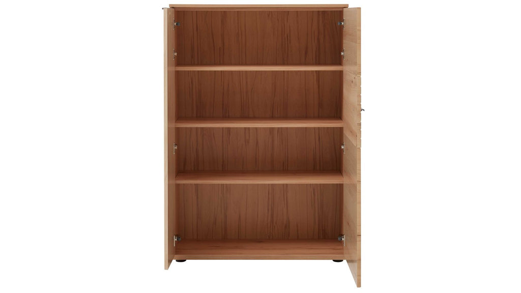 Interliving Wohnwand Serie 2032 in Risseiche mit Vitrine und Wandboard