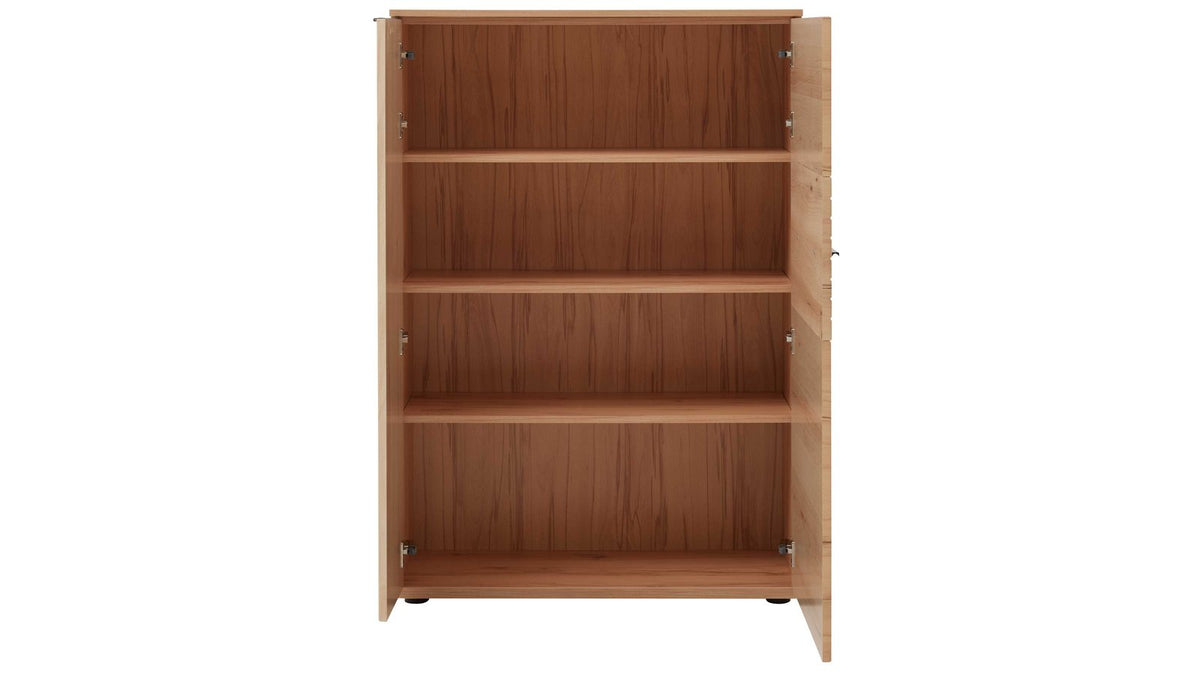 Interliving Wohnwand Serie 2032 in Risseiche mit Vitrine und Wandboard