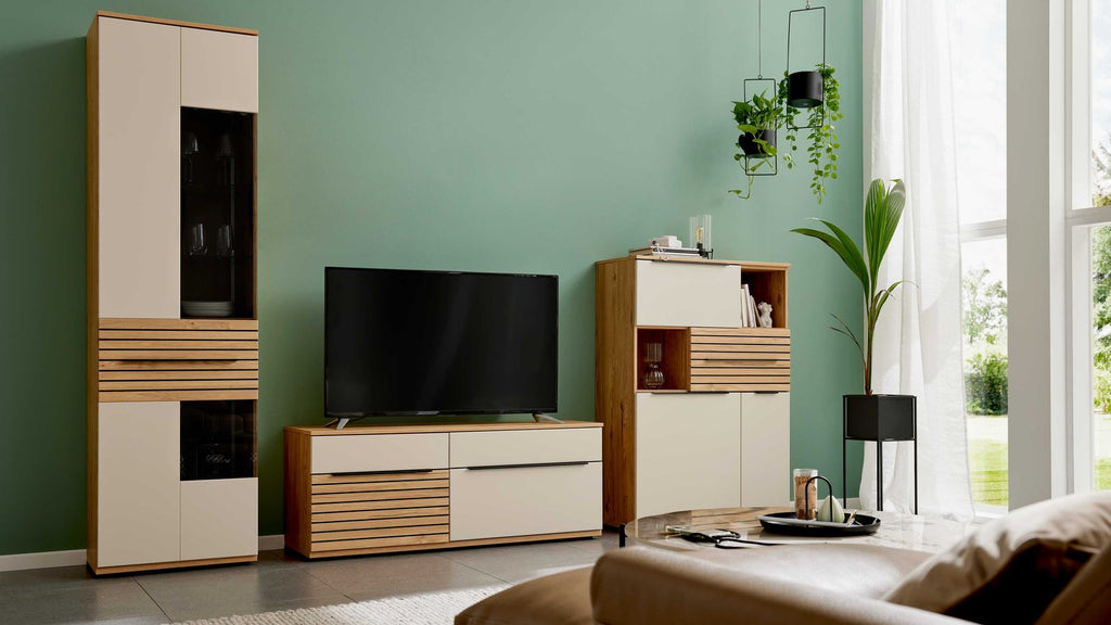 Interliving Wohnkombination Sandbeige Risseiche
