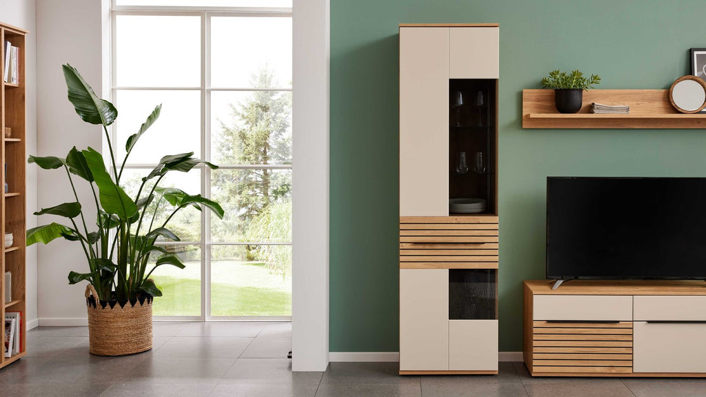 Interliving Wohnkombination Serie 2032 in Sandbeige und Risseiche