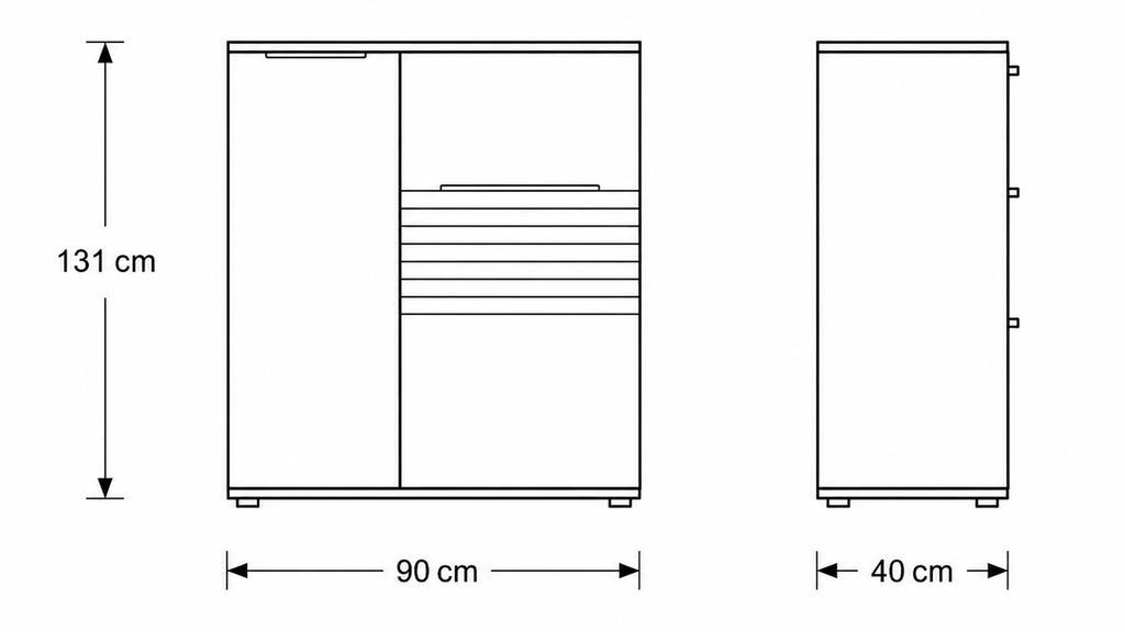 Interliving kompaktes Highboard Serie 2032 in Risseiche
