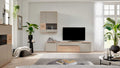 Interliving Wohnwand Grau und Holzoptik