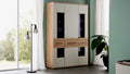 Interliving Vitrine Sandbeige Risseiche