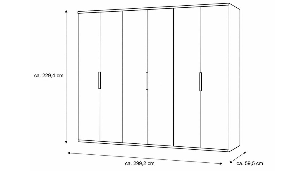 Kleiderschrank Seidengrau Griff