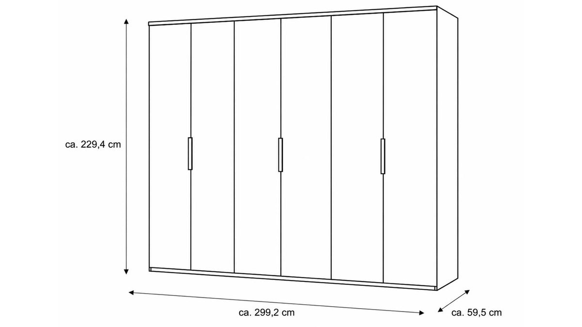 Kleiderschrank Seidengrau Griff