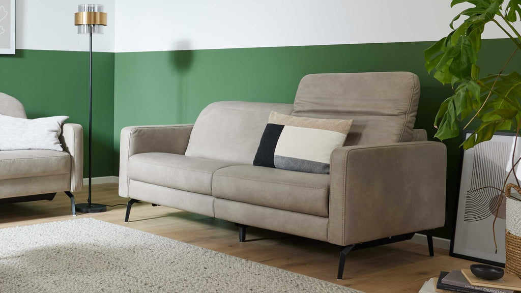 Interliving Serie 4065 – Einzelsofa 3-Sitzer Leder Hellgrau