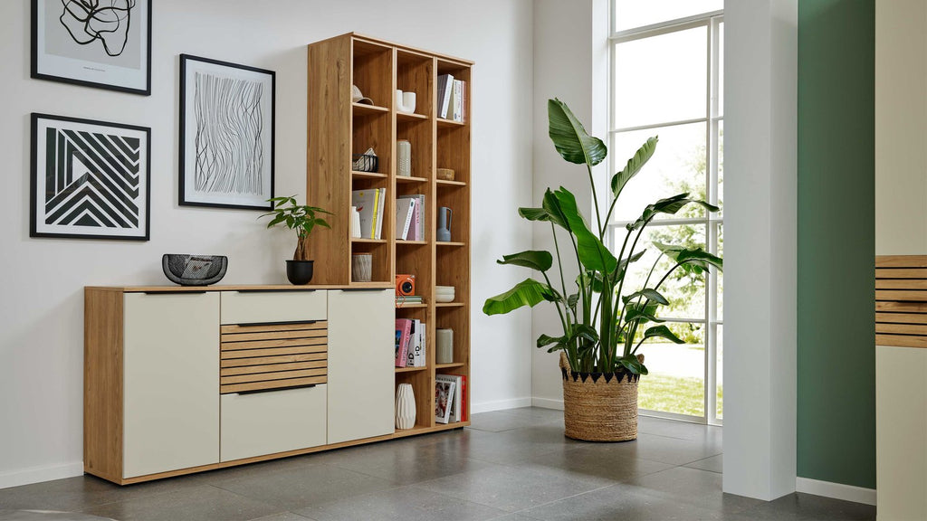 Interliving Sideboard mit Bücherregal Sandbeige