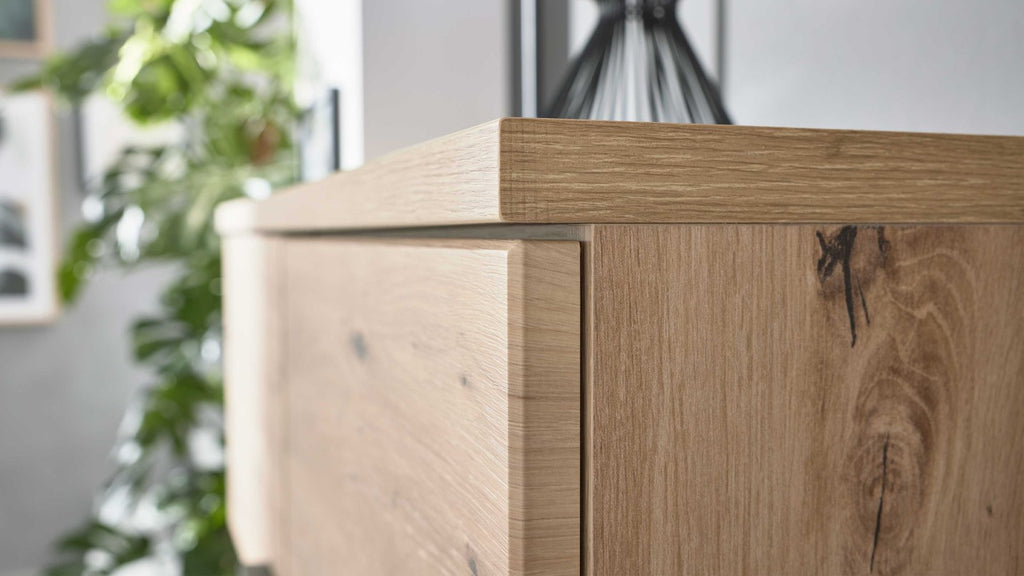 Interliving Wohnwand Serie 2110 in Alteiche Dekor mit Regalwand
