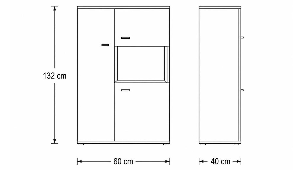 Interliving Highboard Serie 2110 in Alteiche mit Türen und Schubladen