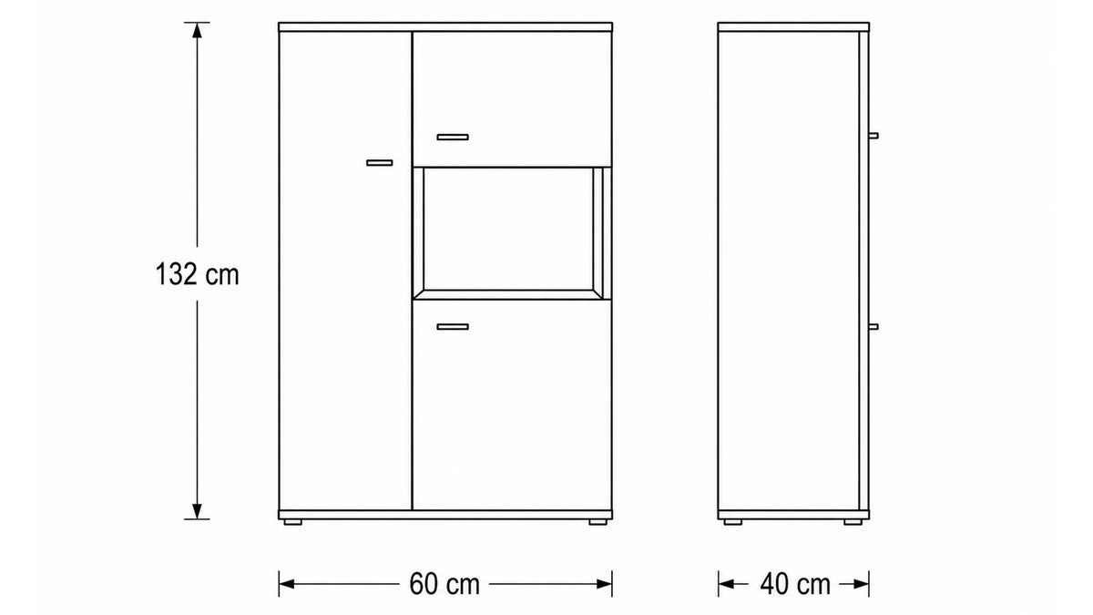 Interliving Highboard Serie 2110 in Alteiche mit Türen und Schubladen