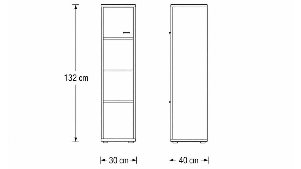 Interliving Highboard Serie 2110 in Alteiche mit Türen und Schubladen