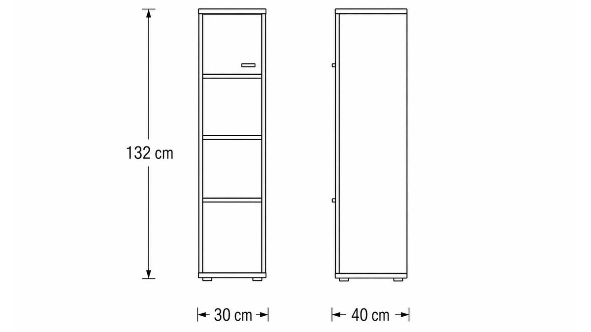 Interliving Highboard Serie 2110 in Alteiche mit Türen und Schubladen
