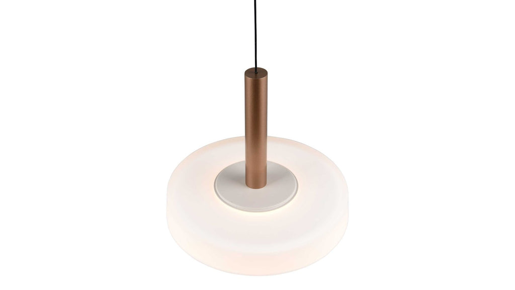 Elegante LED-Hängeleuchte in Weiß und Bronze