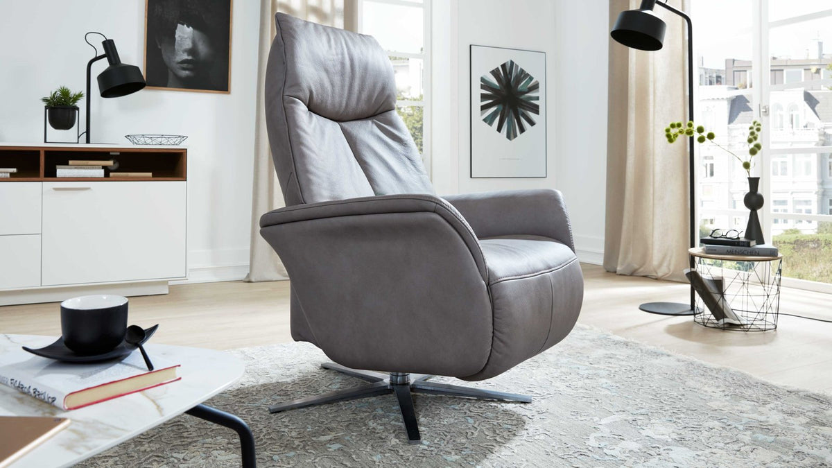 Relaxsessel Leder Grau