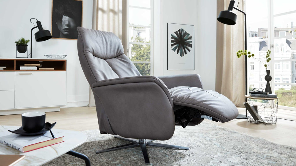 Relaxsessel Leder Grau