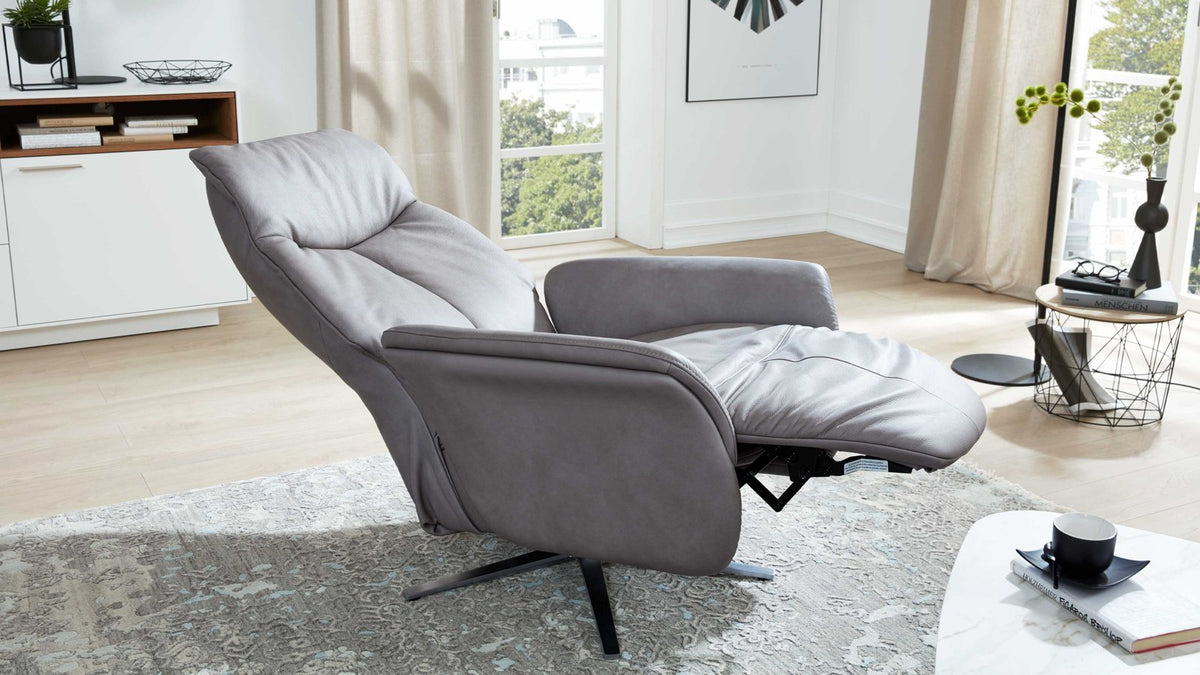 Relaxsessel Leder Grau