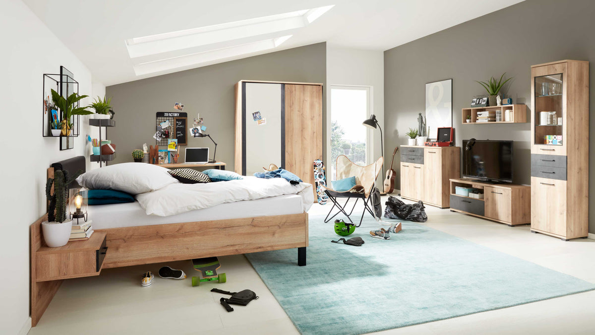 Komplettes Jugendzimmer Serie 1701 mit Bett und Kleiderschrank