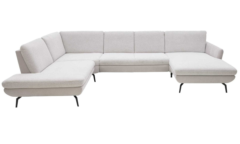 Interliving Serie 4304 – Wohnlandschaft U-Form Ecru und Silber