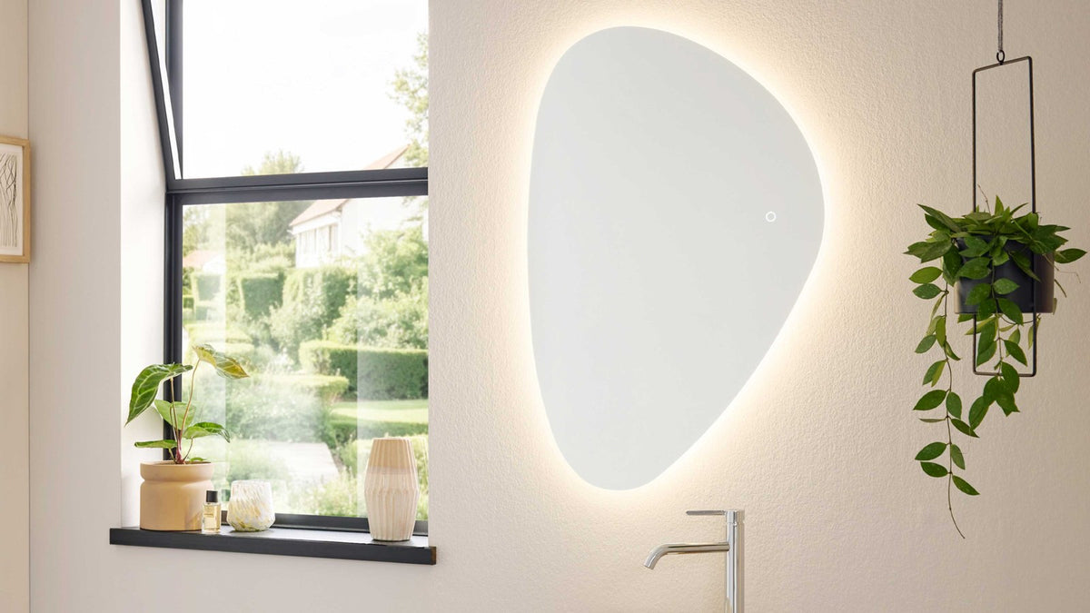Modernes Gästebad-Möbel mit Aufsatzwaschbecken, Waschtischunterschrank und Design-Spiegel
