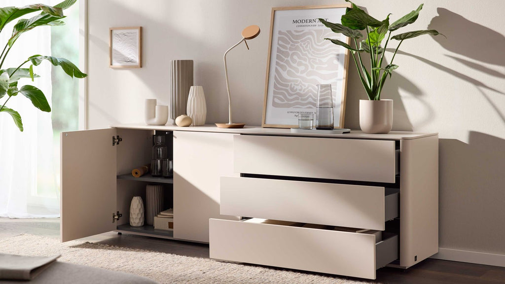 Interliving Sideboard Serie 2035 in Weiß mit grifflosen Fronten