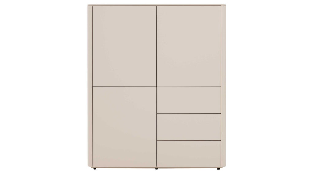 Interliving Highboard Serie 2035 in Weiß mit klarer Frontgestaltung