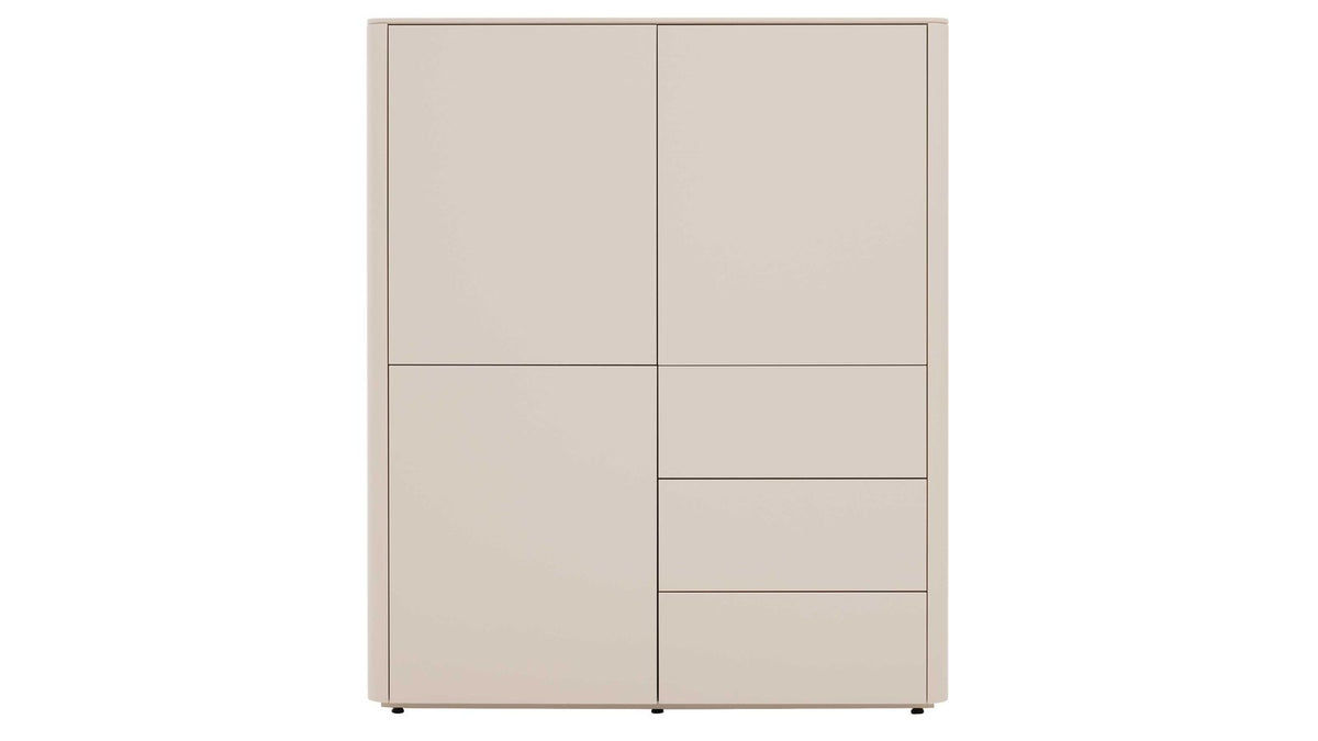 Interliving Highboard Serie 2035 in Weiß mit klarer Frontgestaltung
