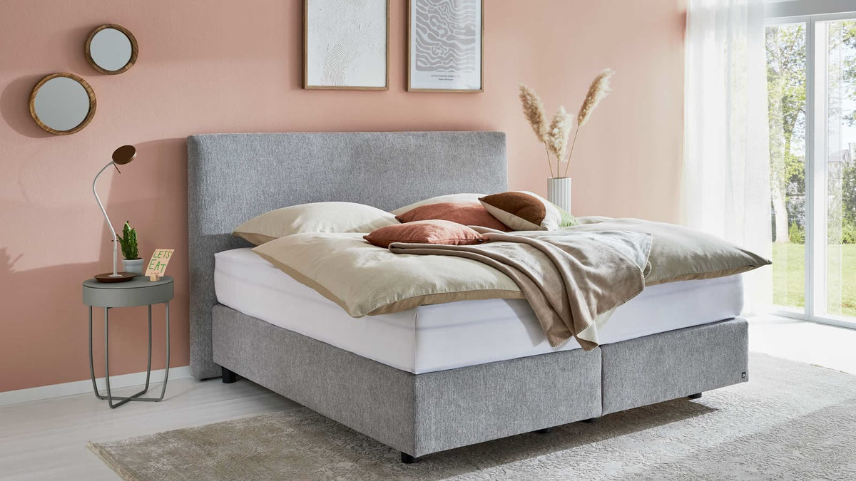 Interliving Serie 1414 Bett in Platingrau