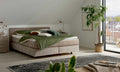Boxspringbett Serie 1420 in Beige mit Topper