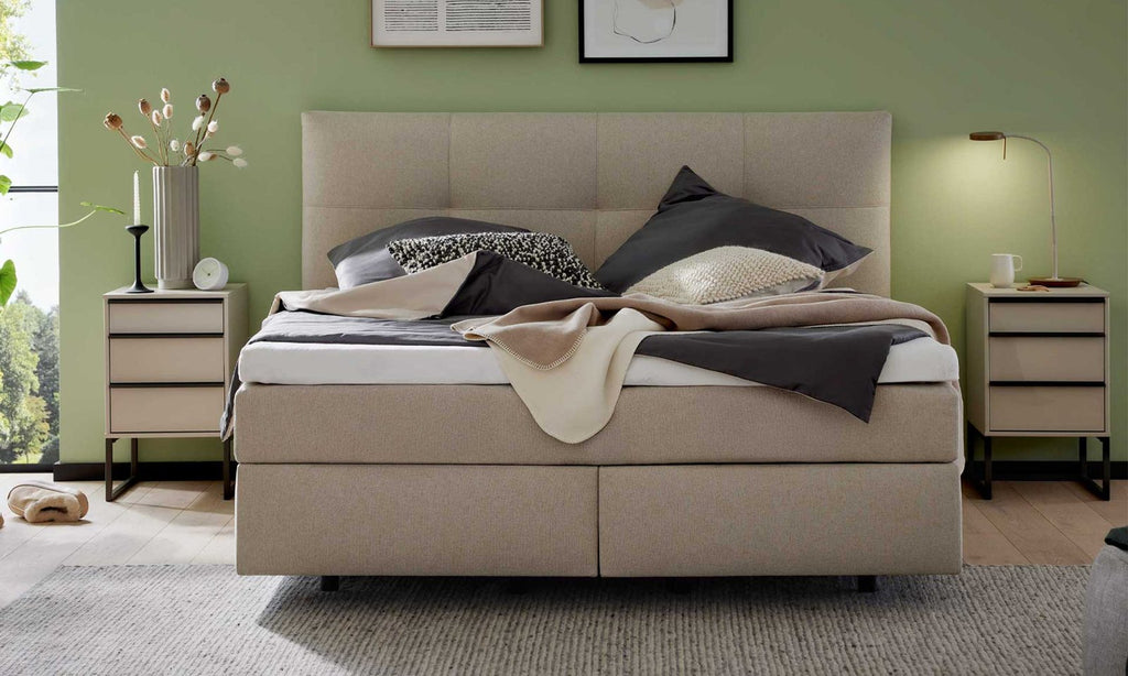 Boxspringbett Serie 1421 in Leinen