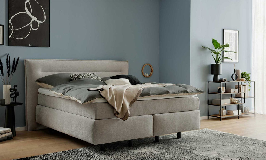 Boxspringbett Serie 1421 in Taubengrau