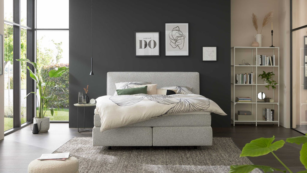 Boxspringbett Serie 1421 Hellgrau Ansicht