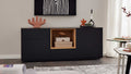 Interliving schwarzes Sideboard mit Holzfach