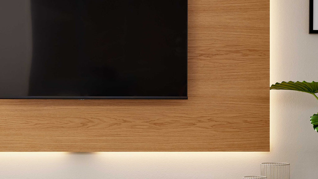 Interliving TV-Wand Serie 2034 in Schwarz mit offenem Holzfach