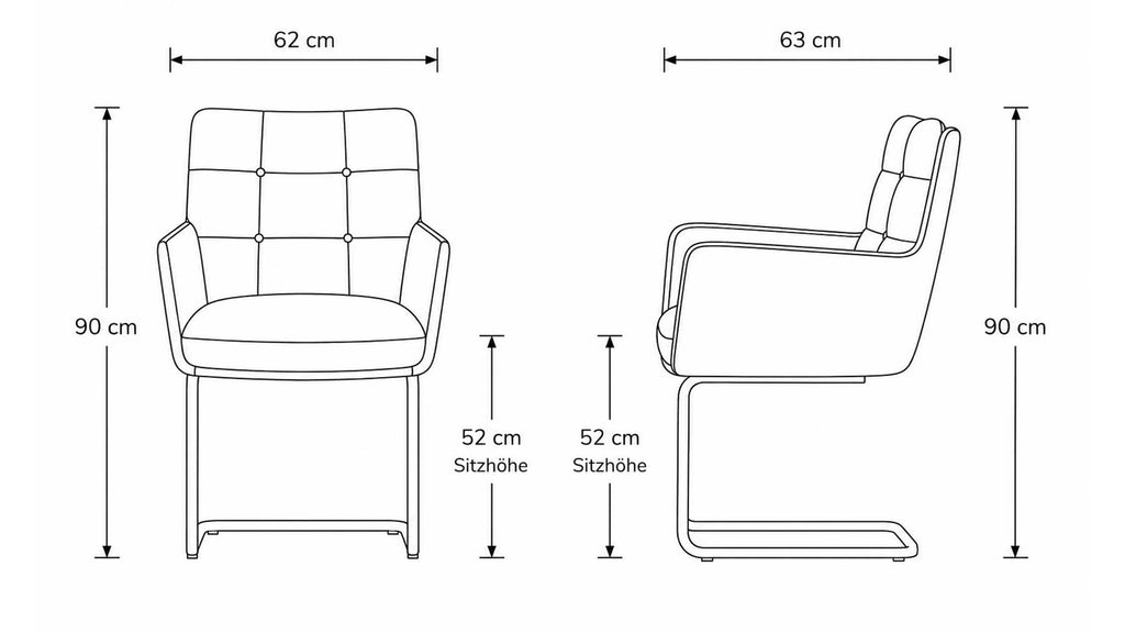 Freischwinger-Sessel mit grauem Leder-Cord-Mix und Edelstahlgestell