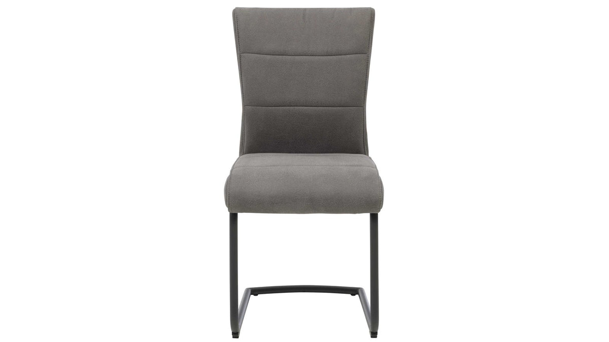 Schwingstuhl in stilvollem Onyx mit komfortabler Polsterung und schwarzem Metallgestell