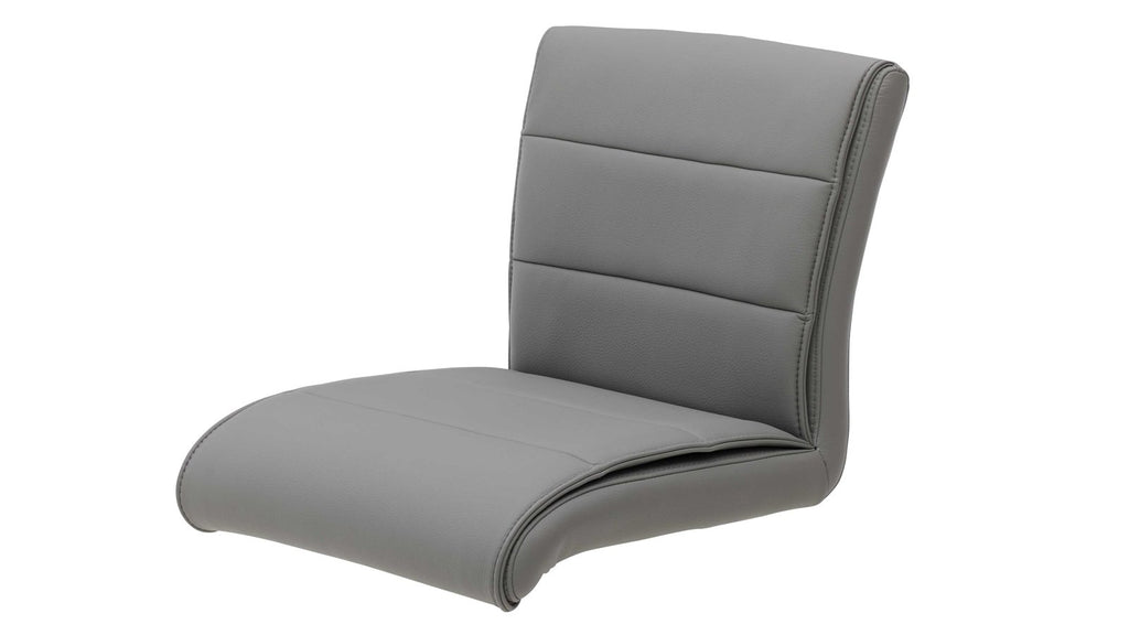 Barhocker mit delphingrauer Mikrofaser und Edelstahlgestell