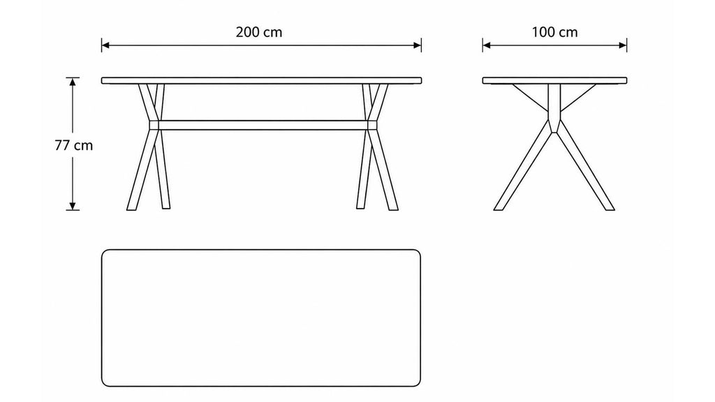 Esstisch mit Tischplatte in astiger Eiche und anthrazitfarbenem Metallgestell für moderne Essbereiche