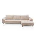 Henders & Hazel Belluno Ecksofa 3-Sitzer mit Longchair rechts – Stoff Derby Beige