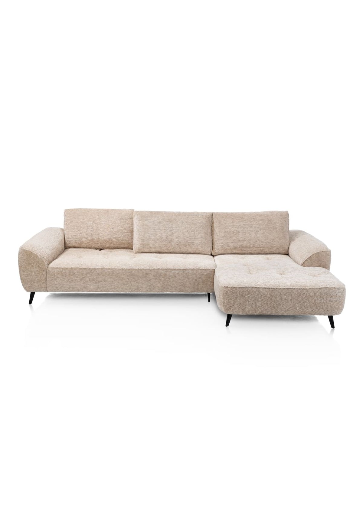 Henders & Hazel Belluno Ecksofa 3-Sitzer mit Longchair rechts – Stoff Derby Beige