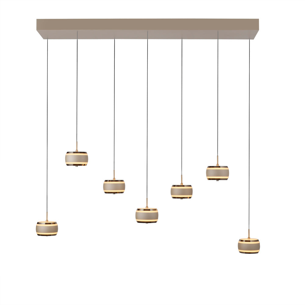 Pendelleuchte PURE Falling Rings,bronce/ dark chrome