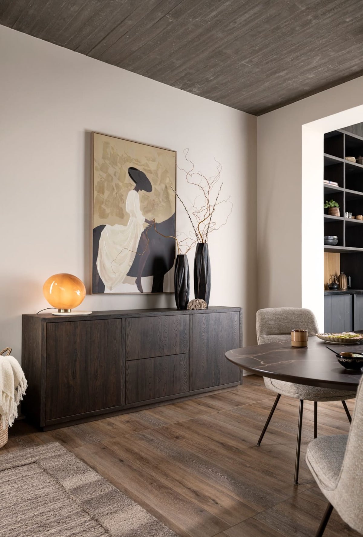 Henders & Hazel Gijón Sideboard 200 cm – 2 Türen, 2 Schubladen, mit Sockelleiste