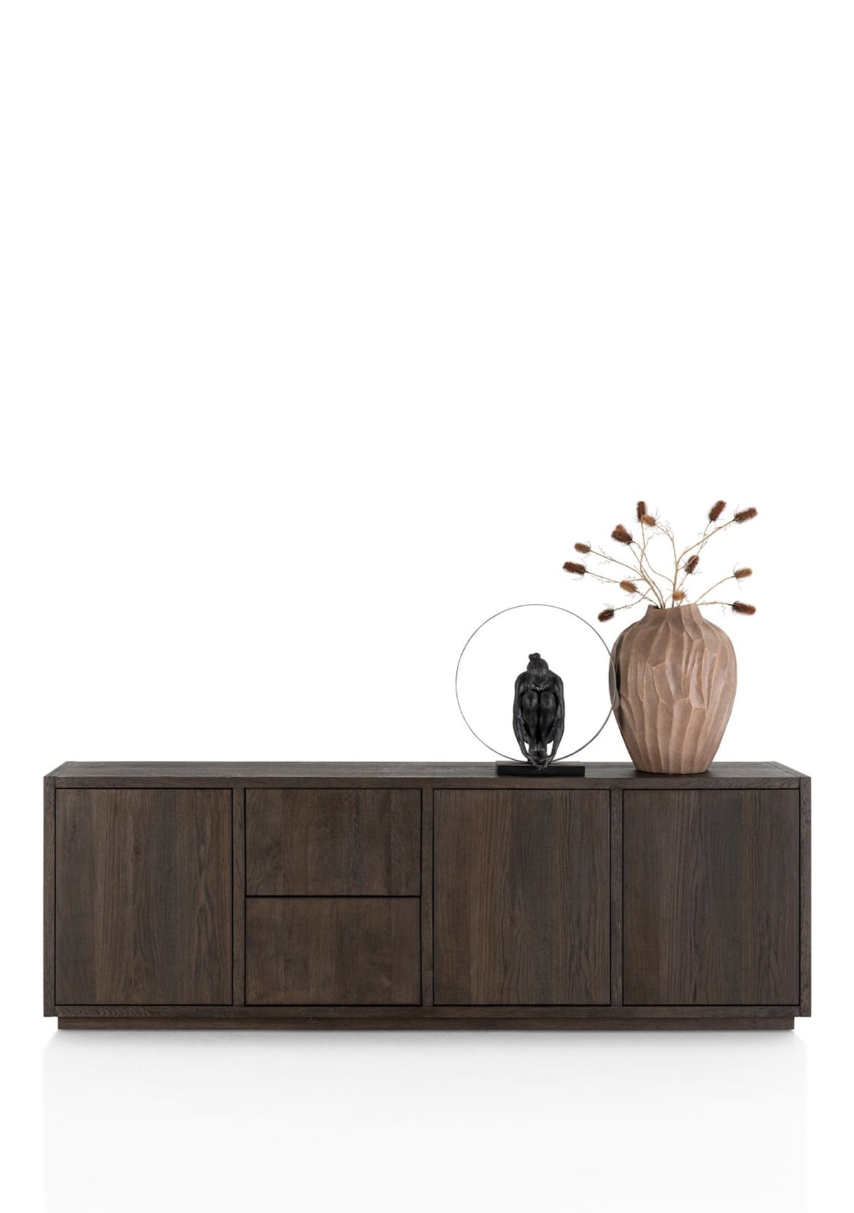Henders & Hazel Gijón Sideboard 200 cm – 2 Türen, 2 Schubladen, mit Sockelleiste