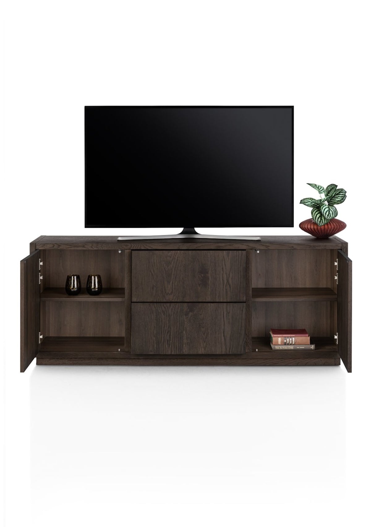 Henders & Hazel Gijón TV-Sideboard 180 cm – 2 Türen, 2 Schubladen, mit Sockelleiste