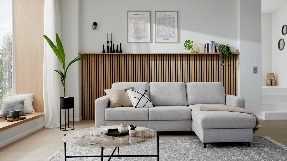 Interliving Schlafsofa Serie 4700 Ecksofa in Silber