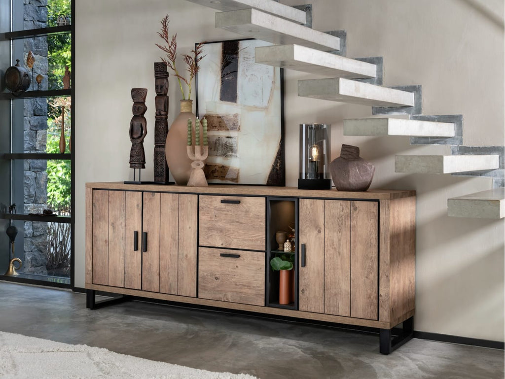 Henders & Hazel Pavarotti Sideboard 230 cm – 3 Türen, 2 Schubladen, 2 Nischen