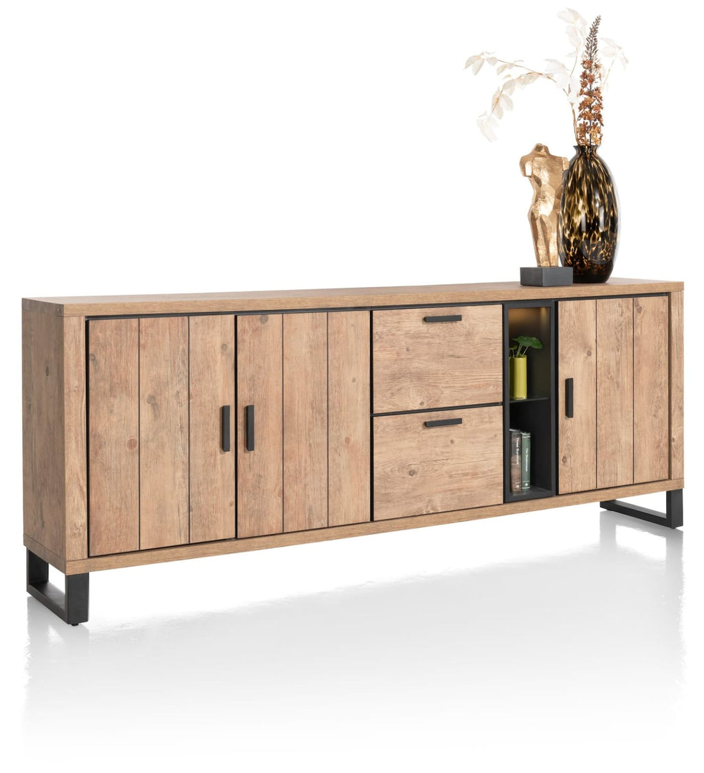 Henders & Hazel Pavarotti Sideboard 230 cm – 3 Türen, 2 Schubladen, 2 Nischen