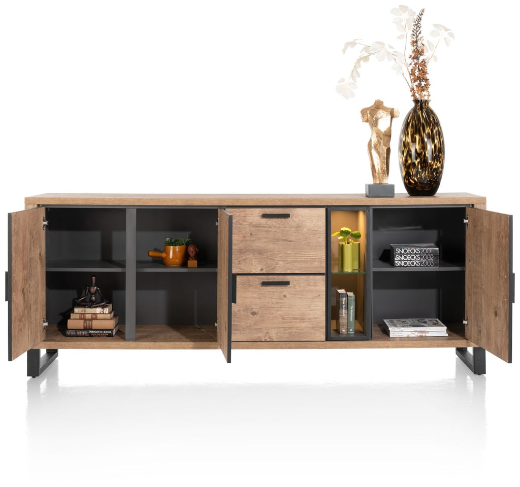 Henders & Hazel Pavarotti Sideboard 230 cm – 3 Türen, 2 Schubladen, 2 Nischen