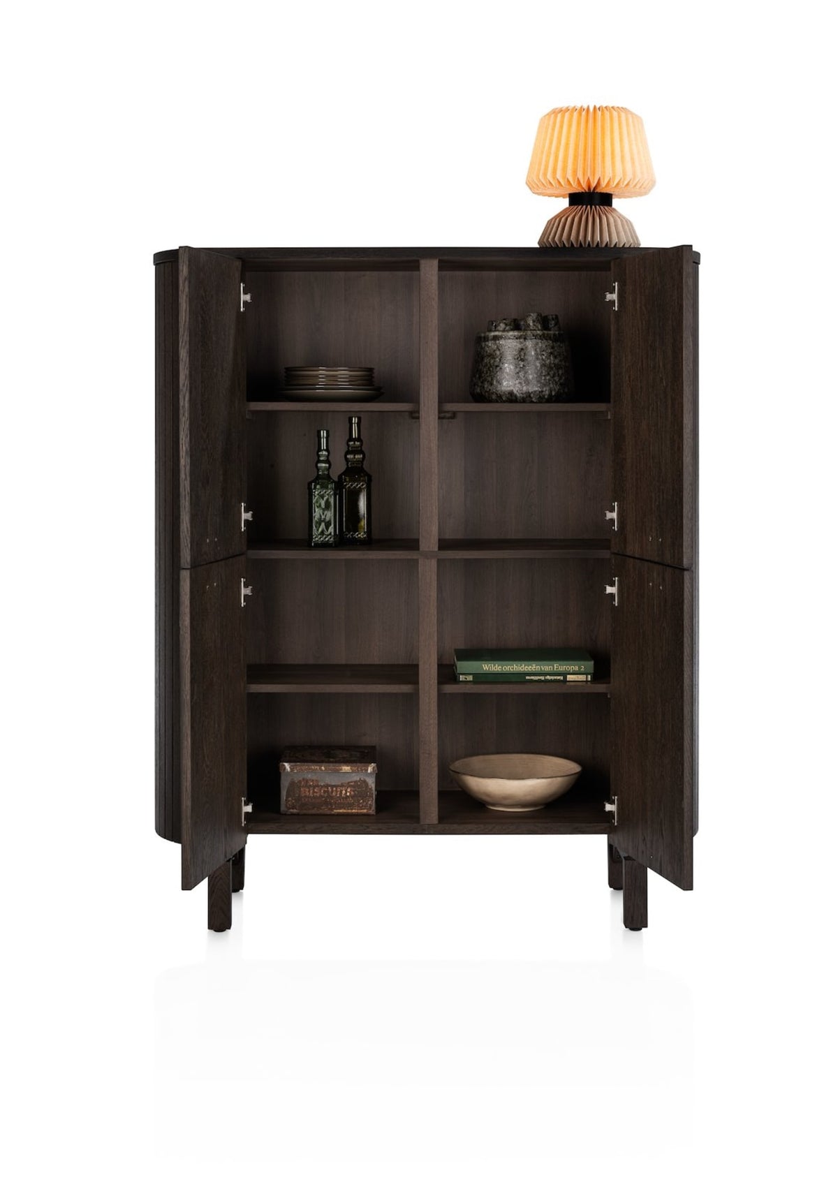Henders & Hazel Ravello Highboard 125 cm – 4 Türen, Basalt