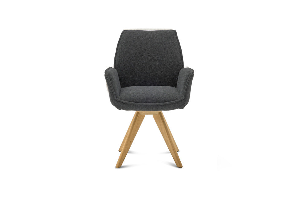 Tiama – Schalenstuhl in Bouclé Alpine Onyx