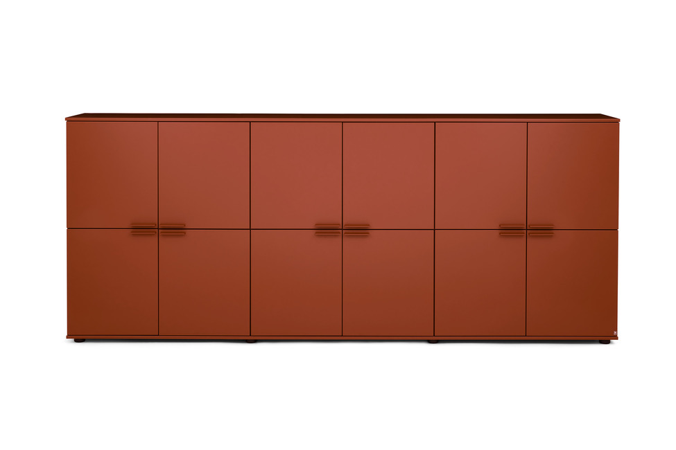 Musterring Kara-System – Highboard in Lack cognac
